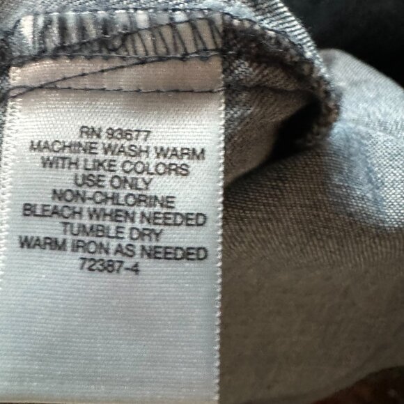 Liz Claiborne Petite Size PL Women Blue Denim Snap Front Shirt Long Sleeve Weste - Picture 13 of 16